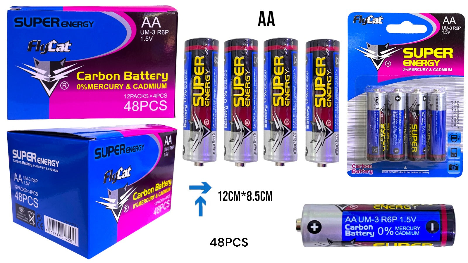 PILAS FLYCAT (AA) CARTÓN X 4 PCS PILAS FLYCAT (AA) CARTÓN X 4 PCS